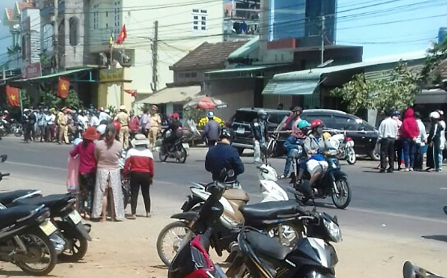 Hiện trường vụ tai nạn giao thông.