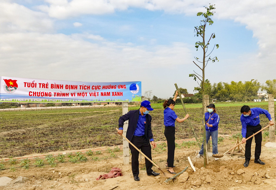 Bình Định ra quân Tết trồng cây. Ảnh: Trương Định