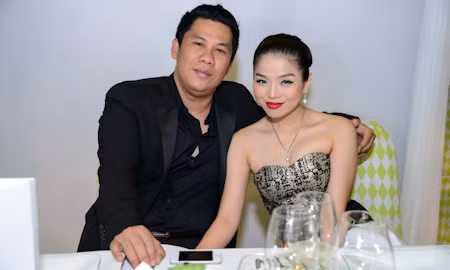 Lệ Quyên và chồng.