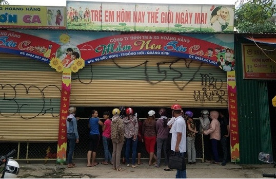 Điểm trông giữ trẻ mầm non Sơn Ca đã bị đóng cửa.