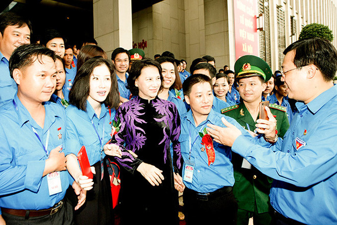 Chủ tịch Quốc hội nói chuyện với 445 đại biểu ĐH thanh niên.