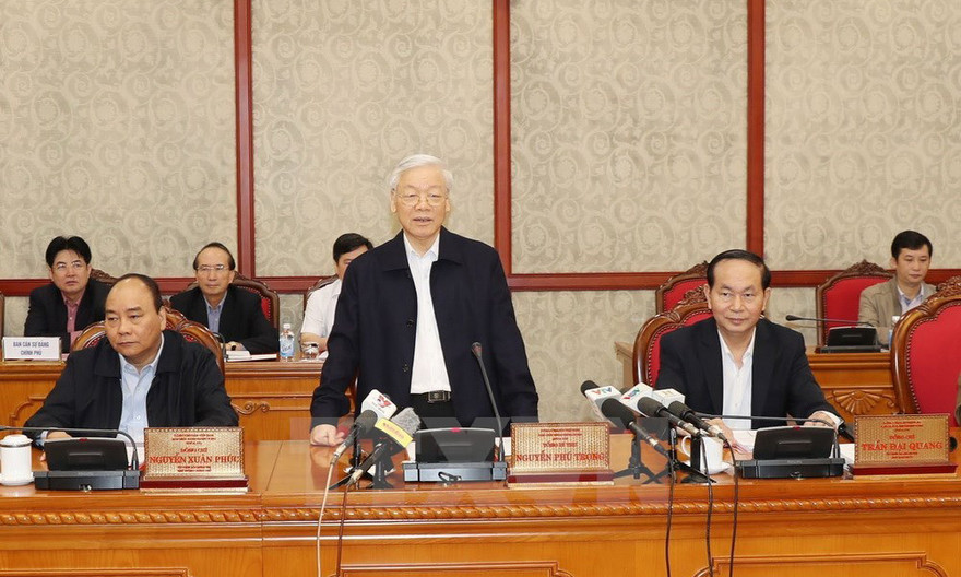 Bộ Chính trị làm việc với Ban Thường vụ Thành ủy Hà Nội