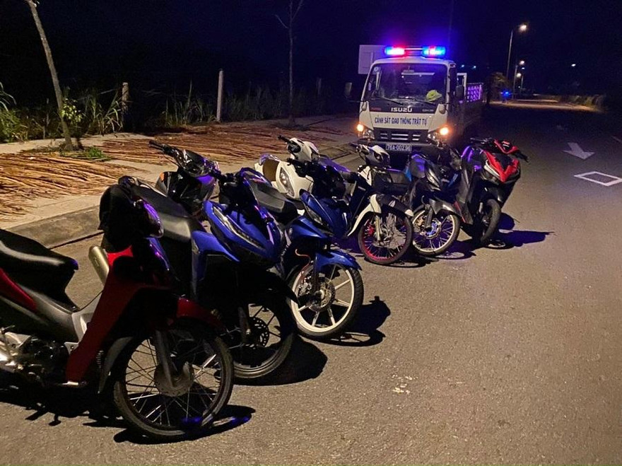 Phương tiện xe máy bị lực lượng Cảnh sát tạm giữ.