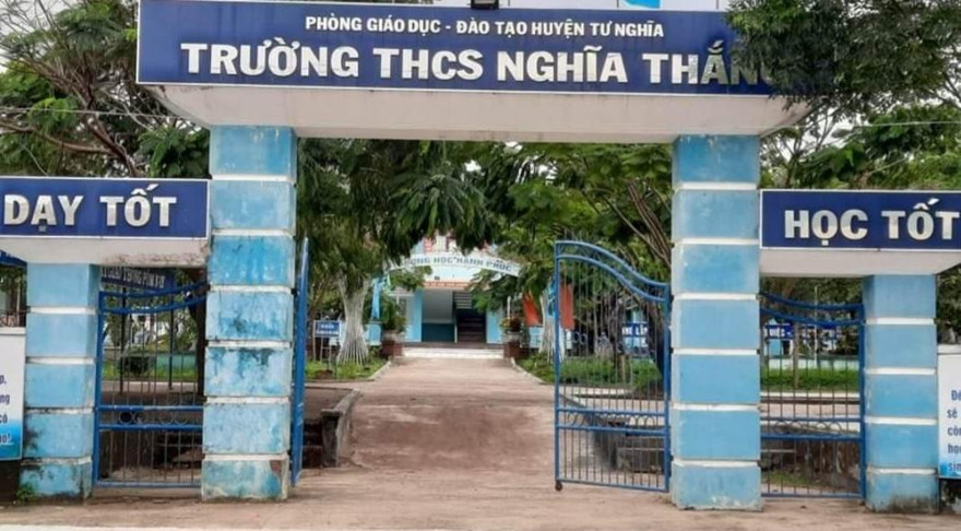 Trường THCS Nghĩa Thắng, nơi nghi xảy ra vụ việc 3 nam sinh lớp 8 xâm hại một nữ sinh lớp 6 .