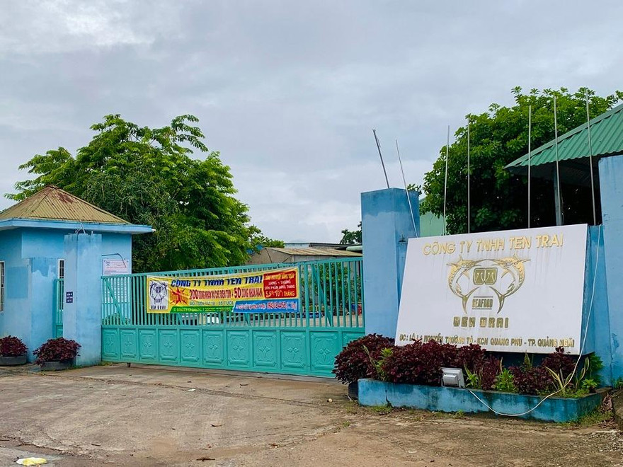 Công ty TNHH Ten Trai (KCN Quảng Phú, TP Quảng Ngãi) nơi vừa phát hiện 14 ca mắc COVID-19.