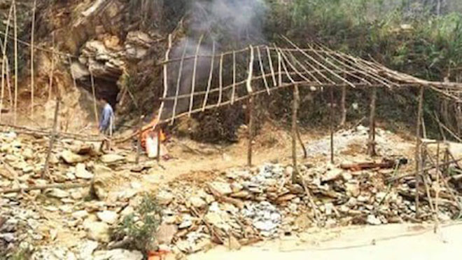 Hiện trường vụ việc. (ảnh công an cung cấp).