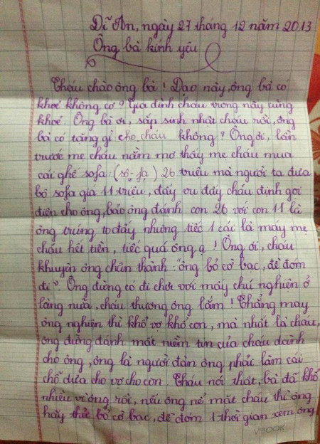 Bật cười thư cháu khuyên ông bỏ 'cờ bạc, đề đóm'
