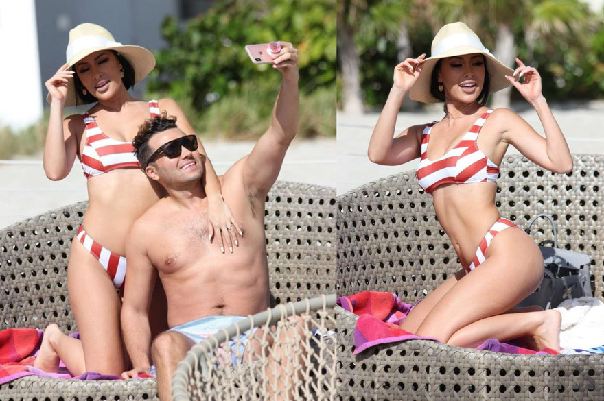 Hoa hậu Lisa Opie thả dáng gợi cảm bên hôn phu ở biển