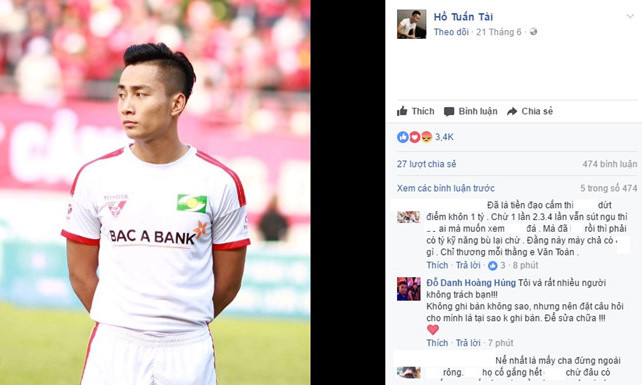 Trang cá nhân của Hồ Tuấn Tài hiện bị dân mạng làm loạn. Ảnh chụp màn hình.