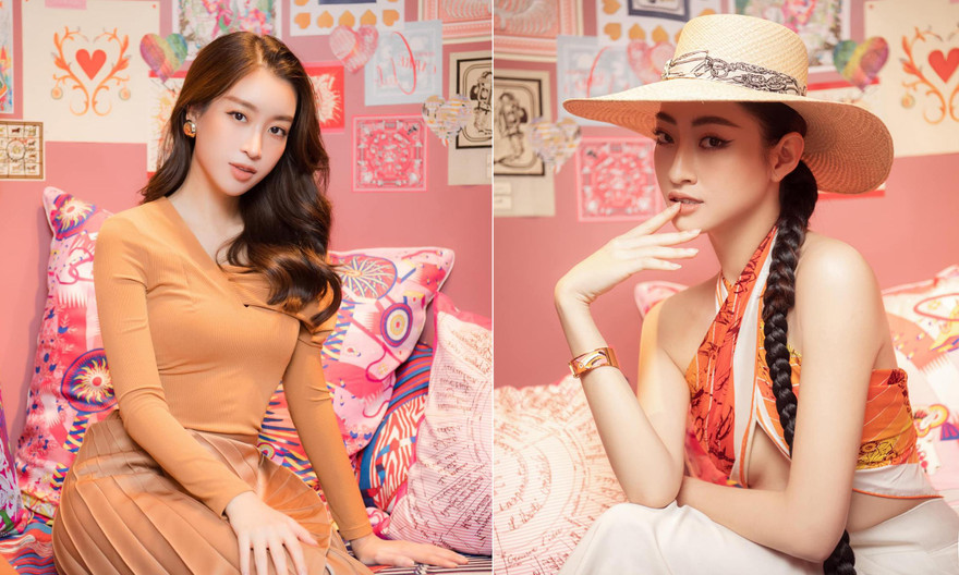 Lương Thuỳ Linh quấn khăn làm áo cực sexy, Đỗ Mỹ Linh đẹp dịu dàng tựa 'nàng thơ' 