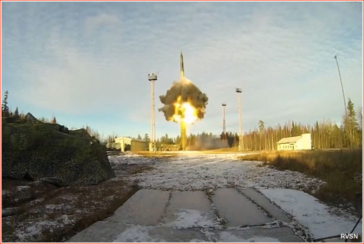 Một vụ thử tên lửa đạn đạo của Lực lượng Tên lửa chiến lược Nga. Ảnh: Bộ Quốc phòng Nga