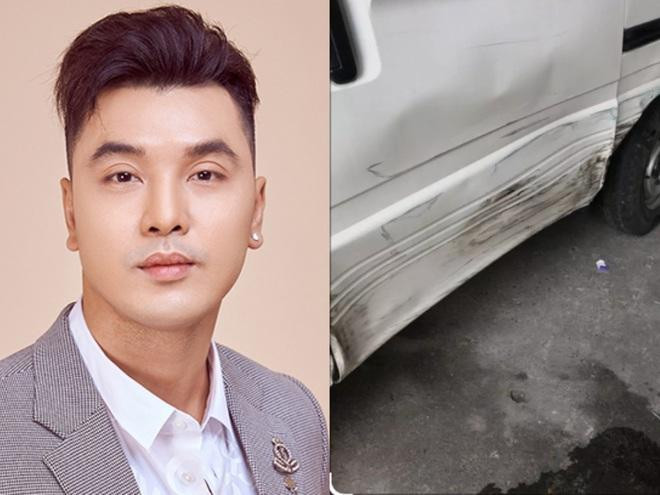 Hình ảnh chiếc xe bán tải sau va chạm với xe của Ưng Hoàng Phúc.