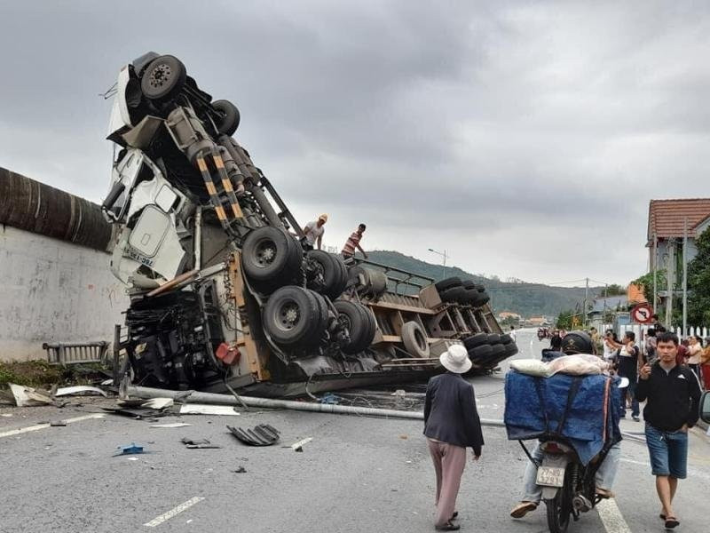 Hiện trường vụ tai nạn. Ảnh: CTV