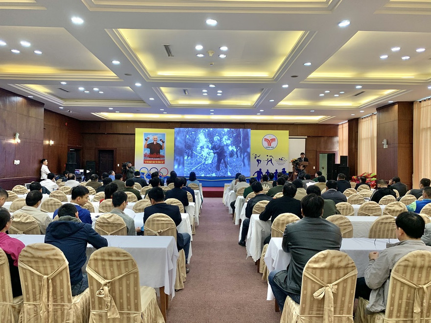 Sở Văn hóa Thể thao và Du lịch tỉnh Quảng Ngãi tổ chức hội nghị tổng kết cuộc vận động “Toàn dân rèn luyện thân thể theo gương Bác Hồ vĩ đại” giai đoạn 2012-2020. Ảnh: Nguyễn Ngọc