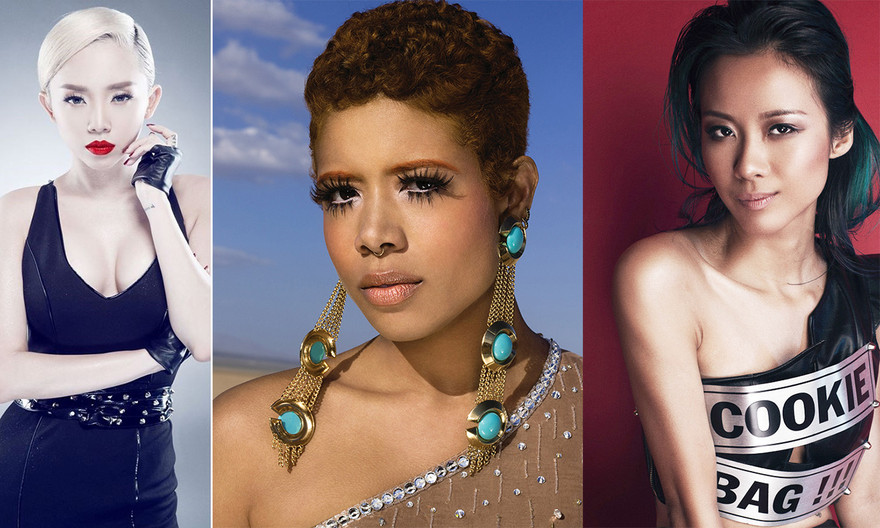 Ca sĩ Tóc Tiên, ca sĩ người Mỹ Kelis và rapper Suboi.