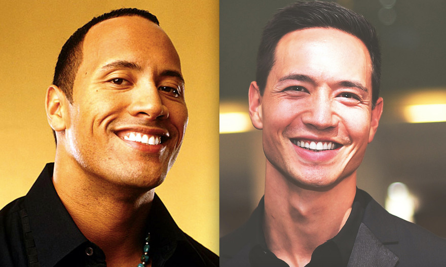 Siêu sao hành động Hollywood - Dwayne Johnson và diễn viên Kim Lý.