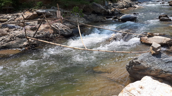 Khu vực suối mà anh Huy phát hiện quả bom.