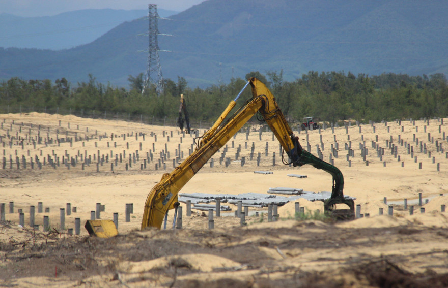 Thi công "nhầm", chặt phá, san ủi hơn 5ha rừng phòng hộ ven biển.