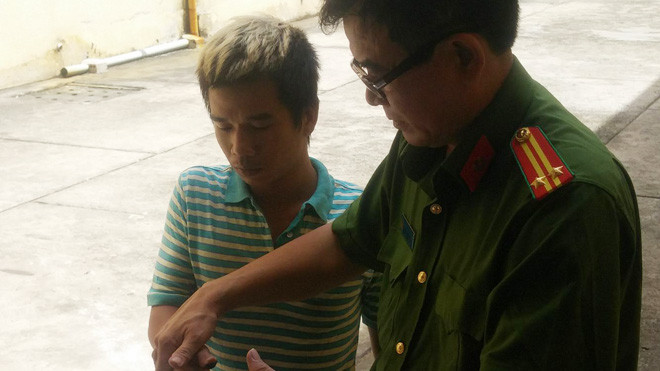  Nghi can Tài tại cơ quan điều tra. Ảnh CA 