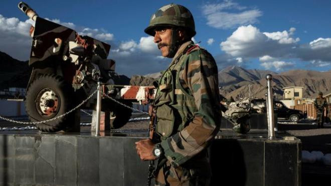 Binh sỹ Ấn Độ ở khu vực biên giới.