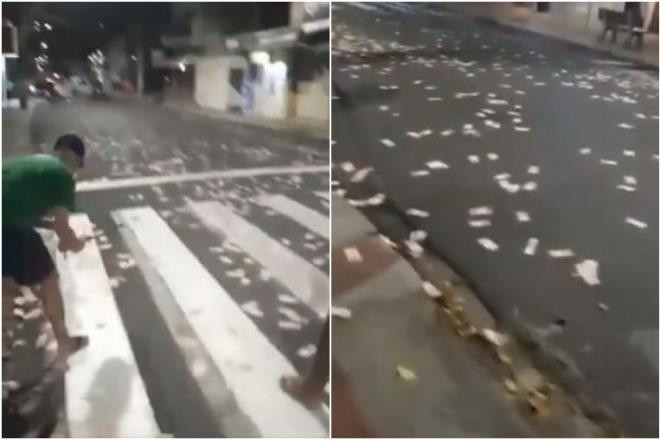 Cướp ngân hàng như trong phim ở Brazil, tiền rải đầy đường