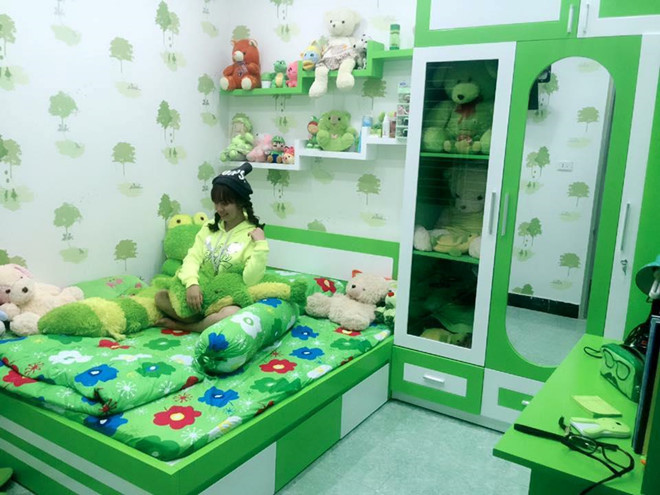 Căn phòng ngập màu xanh của nữ sinh ĐH Y dược Huế. 