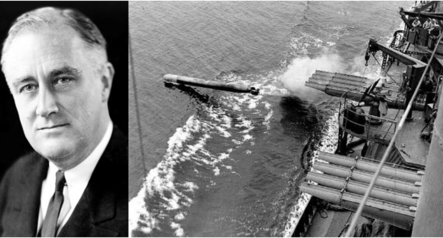 Tổng thống Roosevelt suýt trở thành nạn nhân của sự cố tàu Porter diễn tập phóng ngư lôi quên tháo ngòi.