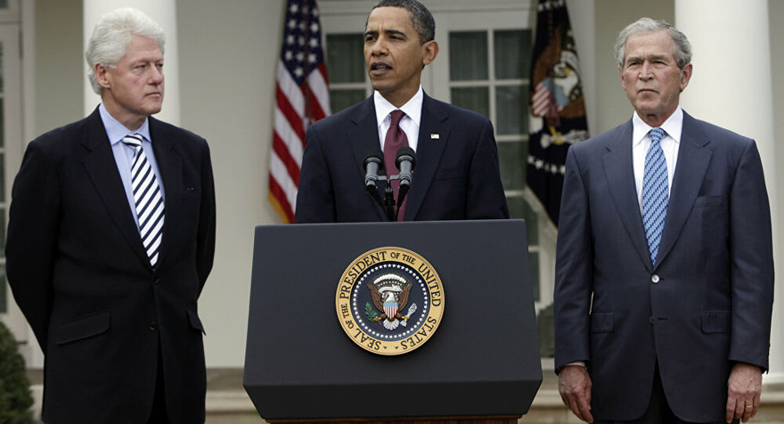 Ba cựu Tổng thống Mỹ sẵn sàng tiêm vaccine trước công chúng. Ảnh: AP