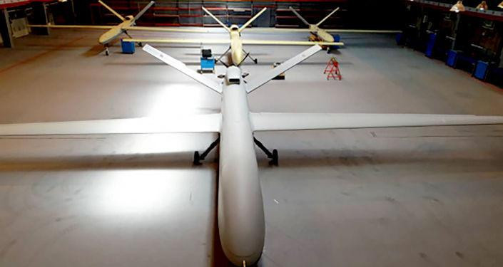 Máy bay không người lái mới có tên gọi Gaza của Iran tại một địa điểm bí mật. Ảnh: AP