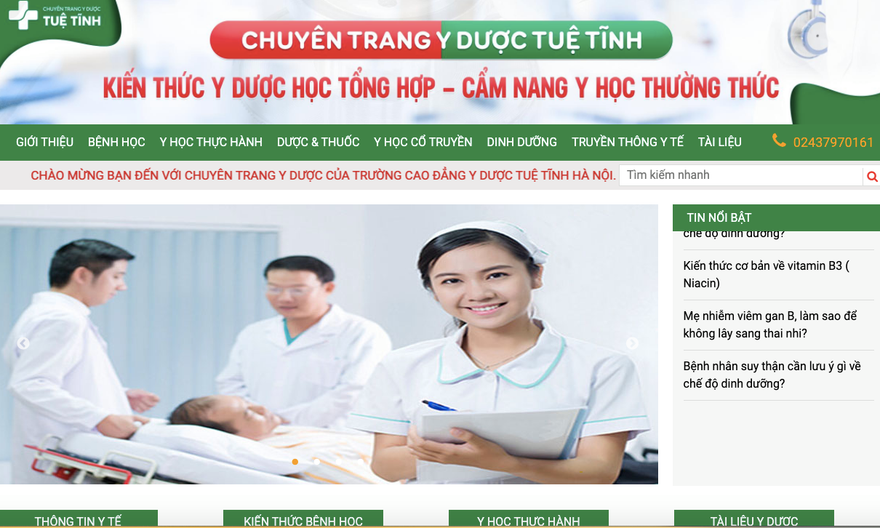Cao đẳng Y Dược Tuệ Tĩnh Hà Nội ra mắt chuyên trang về y dược