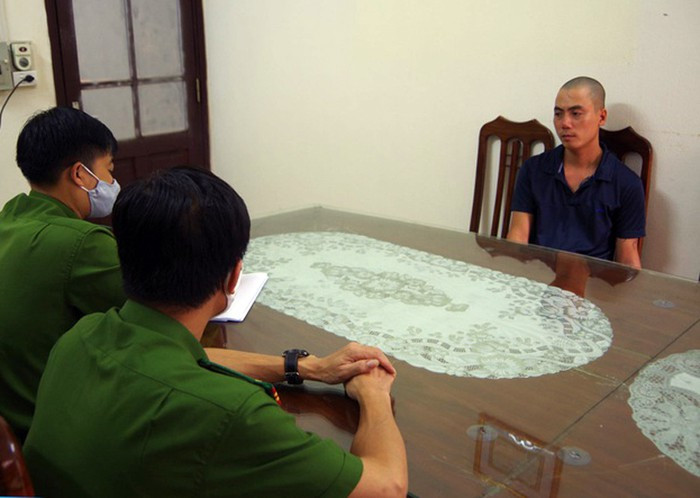 Đối tượng Vinh tại cơ quan Công an