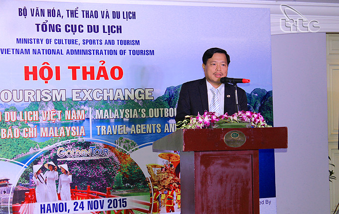 Vụ trưởng Vụ Lữ hành (TCDL) Nguyễn Quý Phương phát biểu tại hội thảo