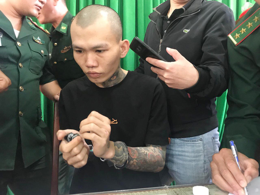 Đối tượng Dương Phát tại cơ quan chức năng. Ảnh Nguyễn Ngọc 