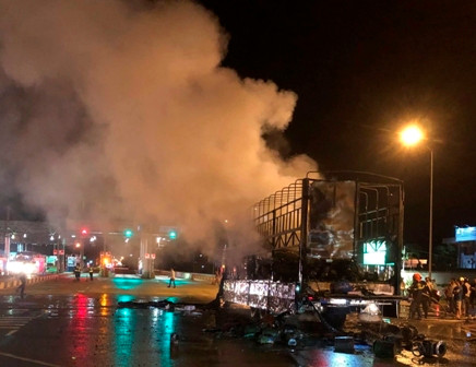 Hiện trường vụ cháy. Ảnh: H.P