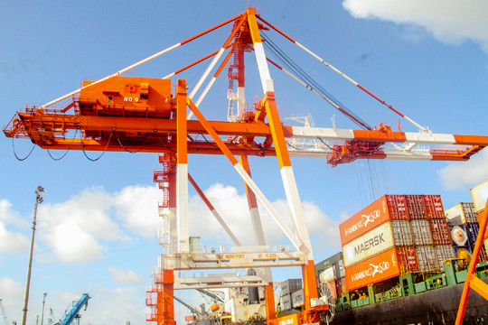 Hoạt động tại Cảng Quy Nhơn. Ảnh: Tr.Định