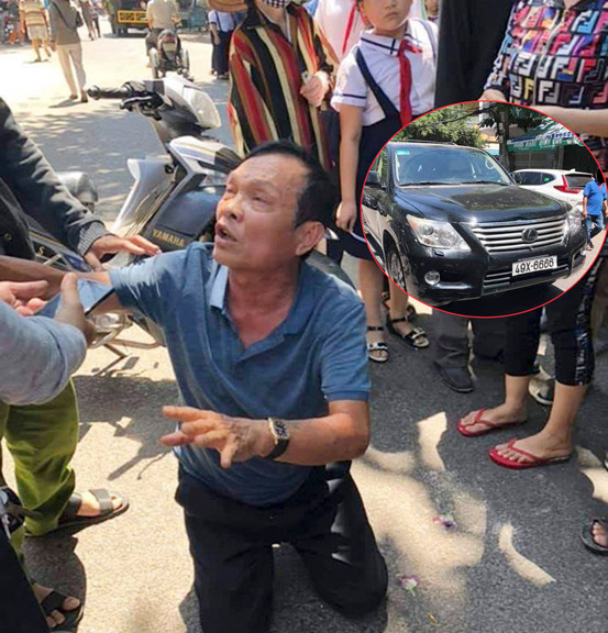 Ông Nguyễn Đức Huyện sau khi gây ra tai nạn - ảnh Tr. Định