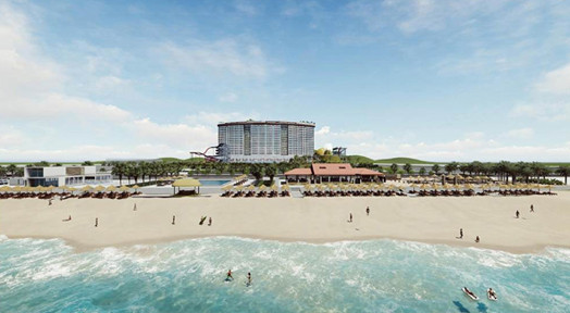 Phối cảnh dự án, nhìn từ biển Xuân Thiều 