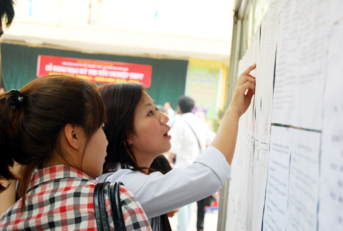 Thí sinh xem điểm thi đại học. Ảnh minh họa
