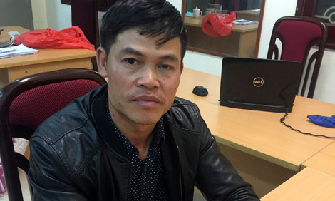 Đối tượng Chu Thế Quang tại cơ quan Công an.