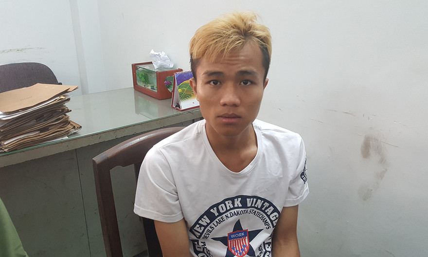 Nghi can Lợi Chí Cường tại cơ quan điều tra. Ảnh CA.