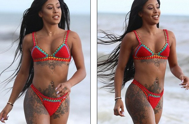 Nàng mẫu da màu diện bikini, khoe loạt hình xăm khủng