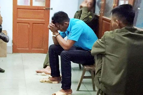 Đối tượng Thắng tại cơ quan công an. Ảnh: An ninh Thủ đô