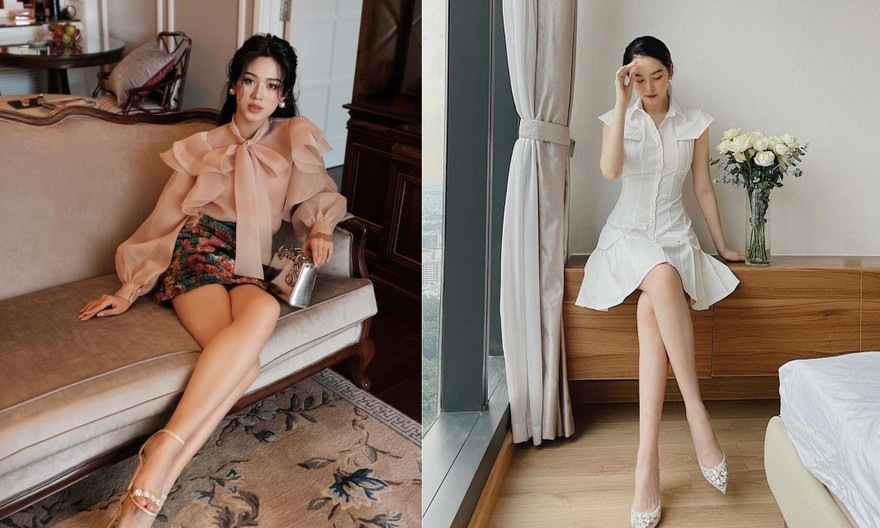 Đỗ Thị Hà khoe chân dài 1m1 nóng bỏng, Tường San mặc váy trắng yêu kiều như 'nàng thơ'