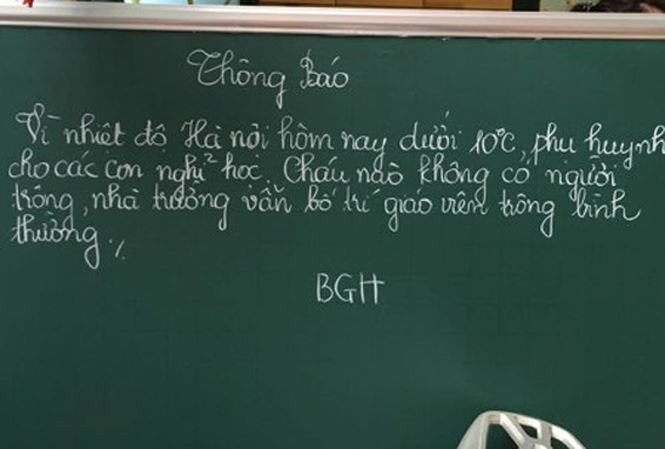 Nhiều trường linh động vẫn nhận trông trẻ khi nhiệt độ ở Hà Nội nhiều hôm dưới 10 độ C. Ảnh: Đỗ Hợp