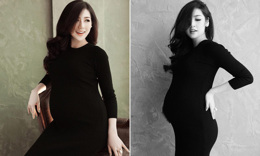 Hình ảnh Á hậu Tú Anh khi mang bầu.