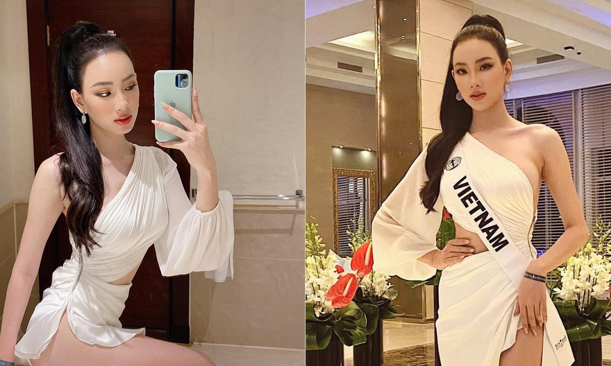 Ái Nhi diện váy xẻ cực táo bạo, nổi bật trong ngày đầu nhập cuộc ở Hoa hậu Liên lục địa