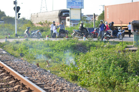 Khu vực nơi ông Trinh bị đoàn tàu tông chết Ảnh: CTV.