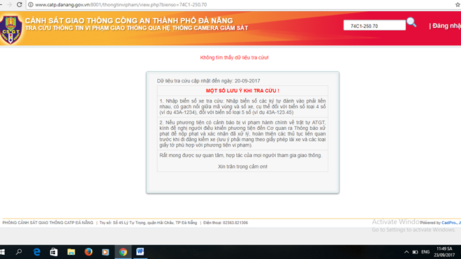 Chuyên trang tra cứu giúp người dân chủ động biết được các lỗi vi phạm giao thông của mình. Ảnh: Thanh Trần
