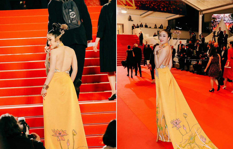 Sau Ngọc Trinh, thêm người đẹp Việt khoe lưng trần quyến rũ trên thảm đỏ Cannes