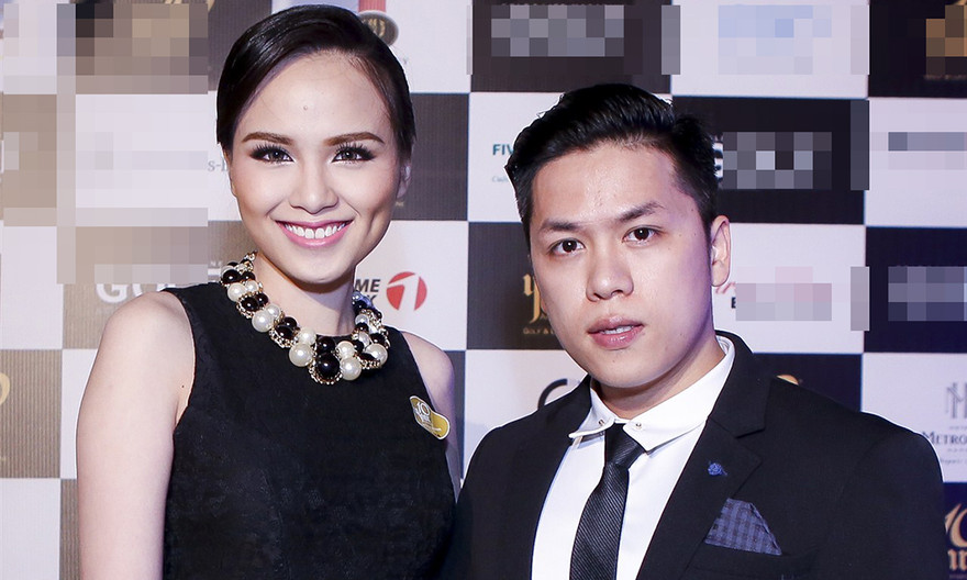 Hoa hậu Diễm Hương và ông xã sành điệu dự tiệc.